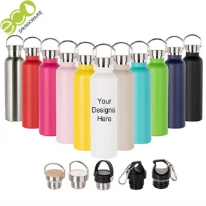 Klean kanteen Stock Color revestido a pó Garrafa térmica de aço inoxidável de parede dupla com tampa de bambu