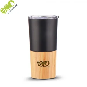 550ml Insulated Bamboo Coffee Tumbler with Straw