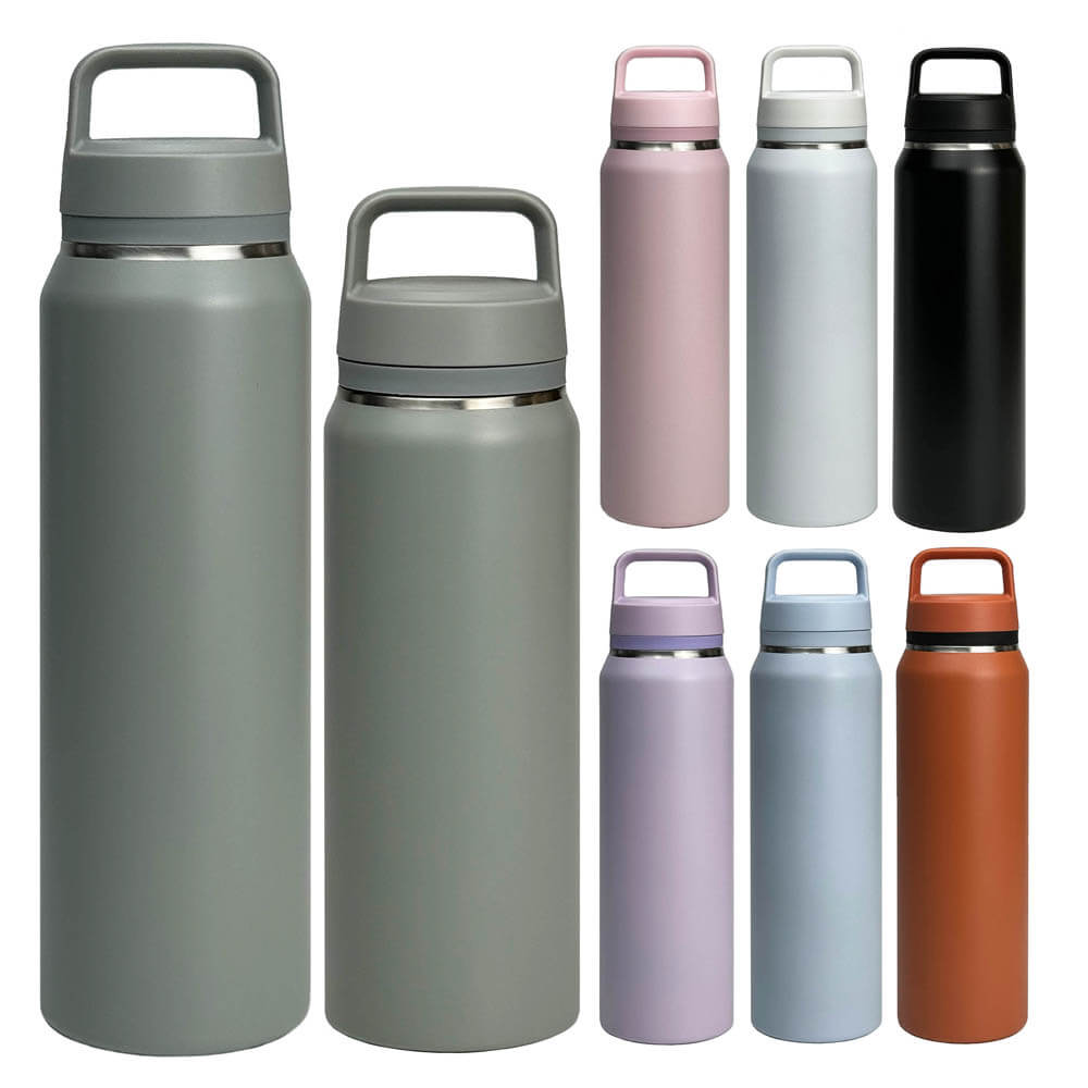 gv082 custom stainless steel tea flask for loose tea with infuser and handle lid