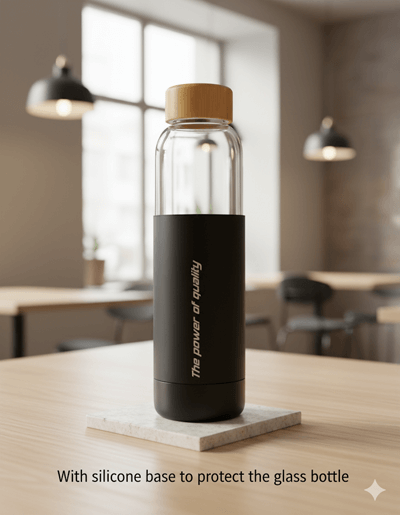 glass bottle with silicone base