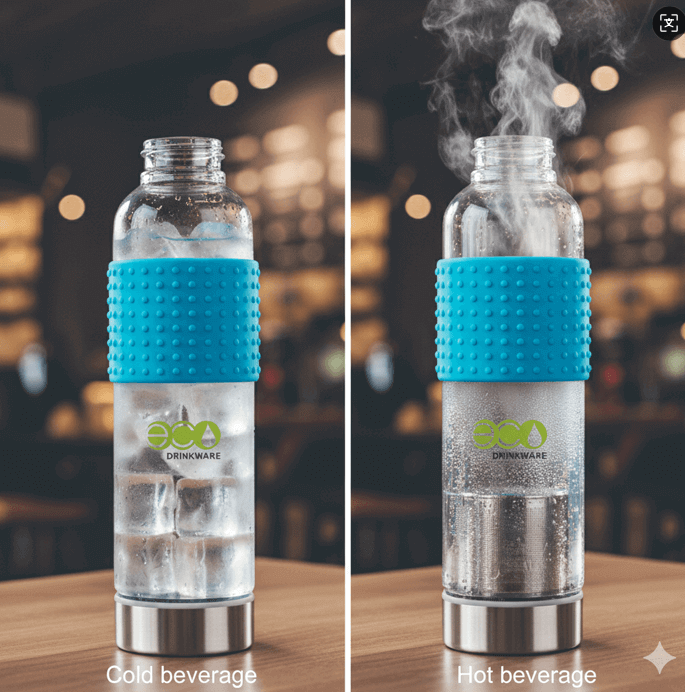 glass infuser bottle for hot and cold