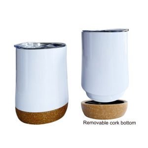 sublimation mug with reovable cork base
