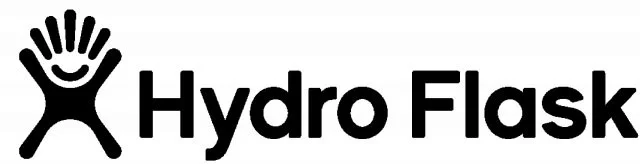 Hydro Flask logo featuring a stylized human figure and black text.