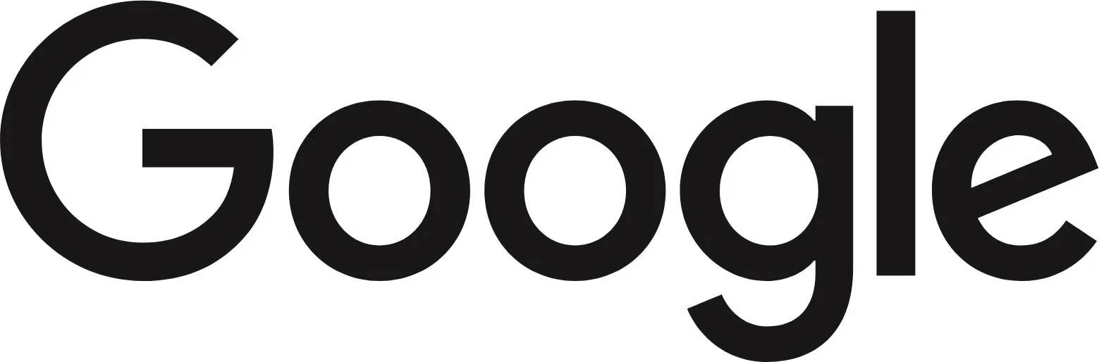 Google logo displayed in black font on a white background, highlighting the brand's iconic design.