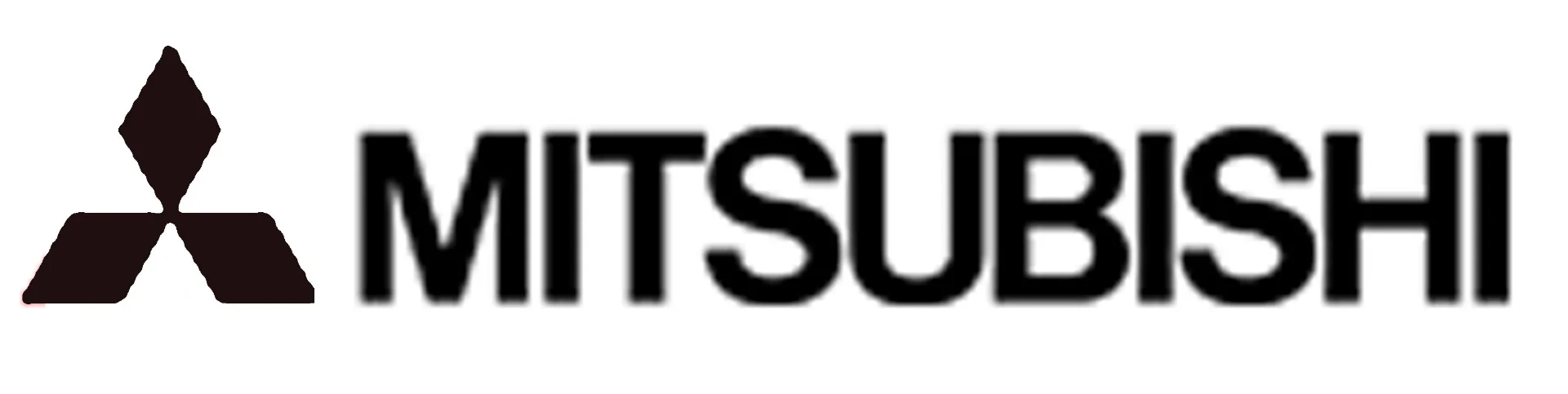 Mitsubishi logo featuring three diamond shapes and the text 'MITSUBISHI' in bold black letters on a white background.