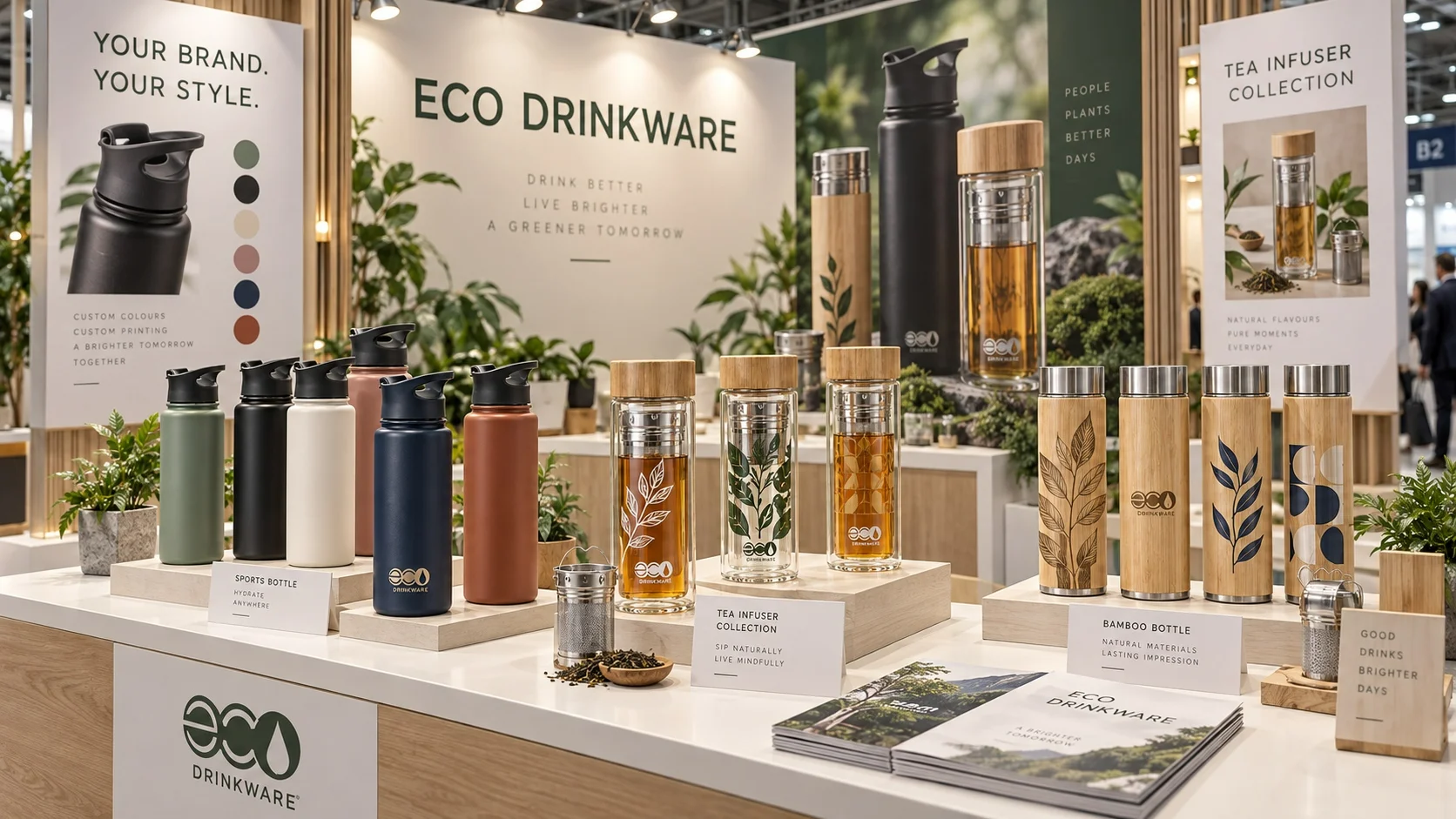 Tea infuser bottle collection on fair