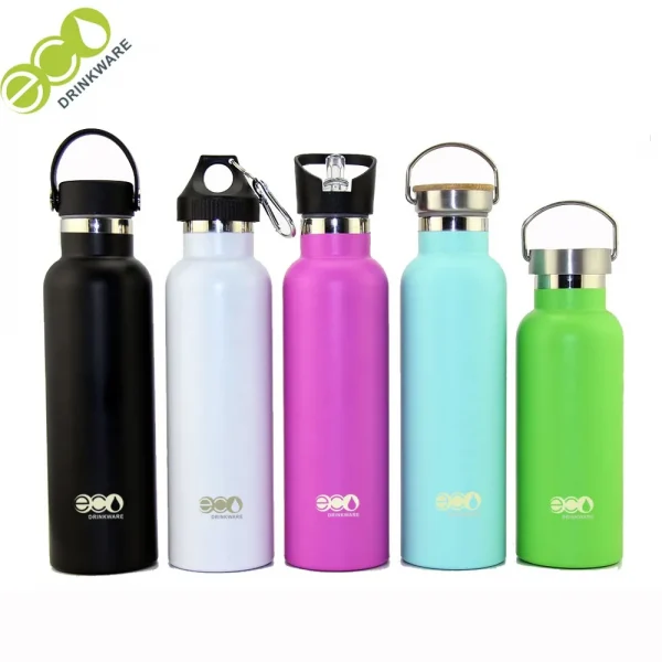Klean kanteen Stock Color pulverbeschichtet Doppelwandige Edelstahl  Thermosflasche mit Bambusdeckel - Eco Drinkware